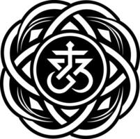 A solid style icon of sacred thread symbol vector