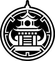 A filled style icon of buddhist monastery symbol vector