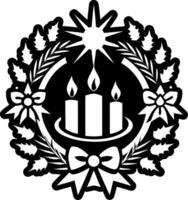 A filled style icon of advent wreath symbol vector