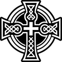 A glyph style icon of processional cross symbol vector