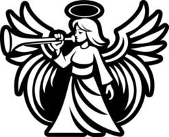 Angel trumpet symbol icon in solid style vector