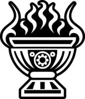 Incense burner icon in filled style vector