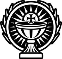 Holy chalice icon in glyph style vector