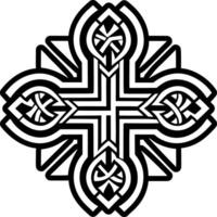 A filled style icon of crucifix symbol vector