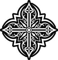 A solid style icon of crucifix cross symbol vector