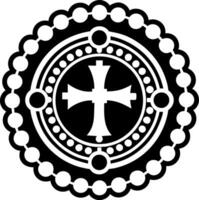 Rosary symbol icon in solid style vector