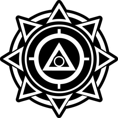 A solid style icon of alpha omega symbol