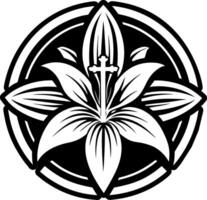 A glyph style icon of easter lily symbol vector
