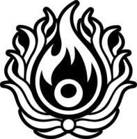 A glyph style icon of flaming pearl symbol vector
