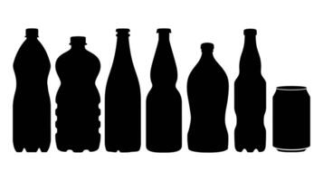 Minimalist Beverage Container Silhouettes - Bottles and Cans Illustration vector