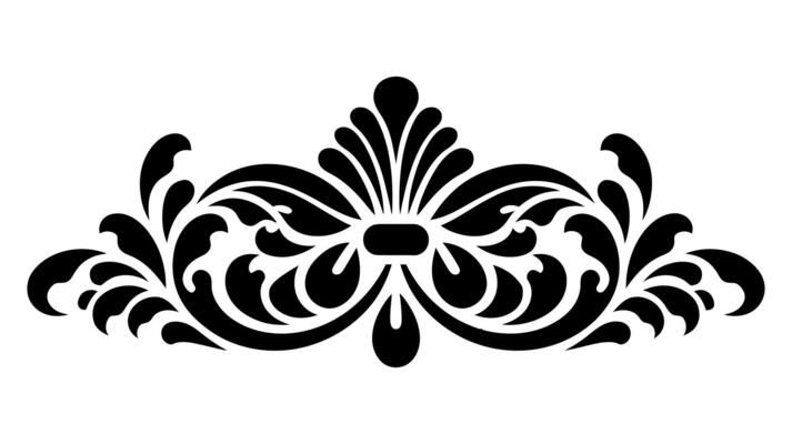 Vintage Baroque Ornament with Engraved Leaves and Scrollwork Details