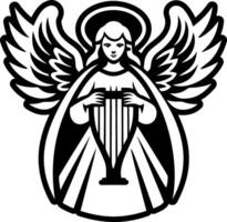 Angel harp symbol icon in filled style vector