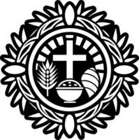 Eucharistic bread icon in glyph style vector