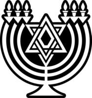 A solid style icon of menorah symbol vector