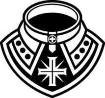 A solid style icon of clerical collar symbol vector