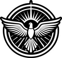 A solid style icon of spirit dove symbol vector