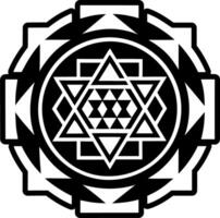A filled style icon of yantra symbol vector