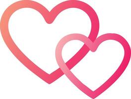 Intertwined Hearts Gradient Pink And Red Design vector