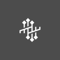 H creative Technology and connect icon logo design template vector
