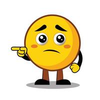 emoticon with sad face pointing finger at something vector