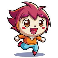 character running with a smile vector