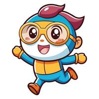 cartoon character running with vector