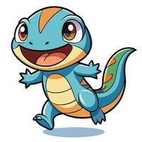 a cartoon character of a blue lizard vector