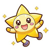 a cartoon star character with a smile on its face vector