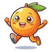an orange character running with a green vector