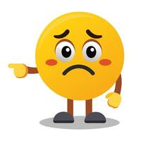 sad emoticon character with sad face and sad expression vector