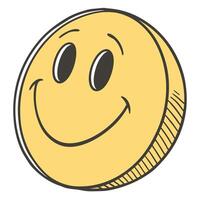 a smiley face coin with a happy face vector
