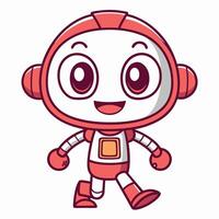 a cartoon robot character with red and white clothes vector
