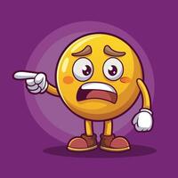 emoticon character with angry expression pointing vector