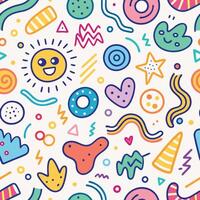 seamless pattern with colorful objects vector