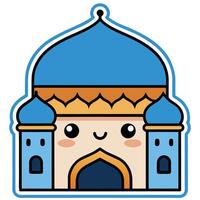 blue mosque with a smiling vector