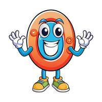 a cartoon character of the number zero waving vector