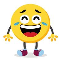 emoticon crying cartoon character with legs and arms vector