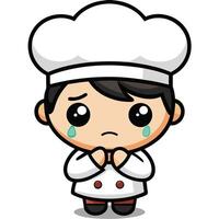 a cartoon chef crying with his vector