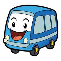 bus with a smile white background vector