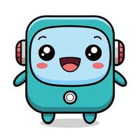 cute robot illustration white background white background white background vector