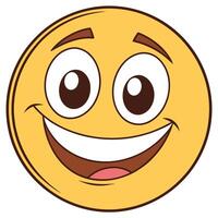 a smiling emoticion with a big smile on his face vector