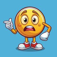 emoticon character with a sad face and a sad expression illustration vector