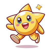 a cartoon star running with a smile vector