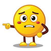 emoticon character with angry face pointing at something vector