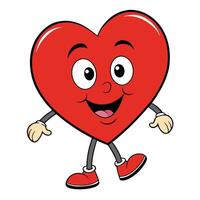 heart cartoon character on white background vector