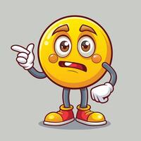emoticon character with sad face pointing at something vector
