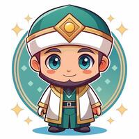 cartoon character of a muslim man in a turban vector