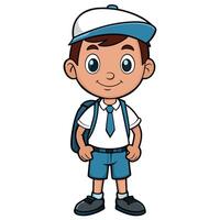 school boy cartoon illustration white background white background vector