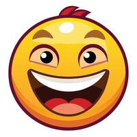 a smiling emoticion with red hair and a red nose vector