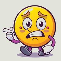 emoticon character with angry expression pointing finger vector